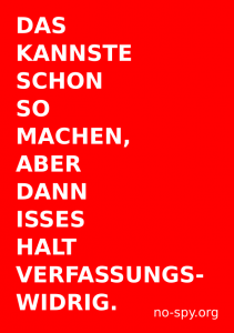 Sticker Verfassungswidrig von No-Spy e.V. unter CC-BY-NC 4.0